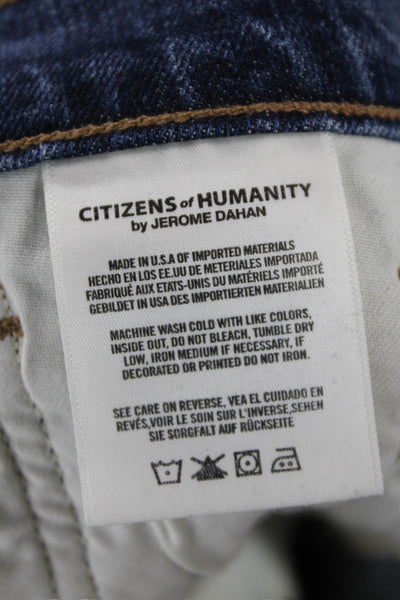 Citizens of Humanity Womens Cotton Distressed Knee Detail Jeans Blue Size 24