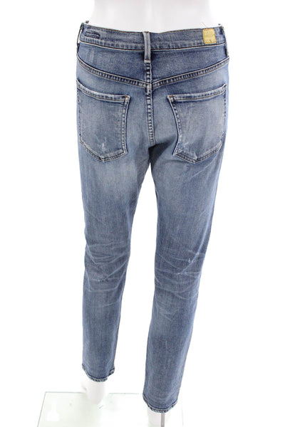 Citizens of Humanity Womens Cotton Distressed Detail Skinny Jeans Blue Size 25