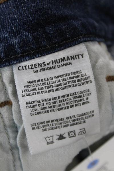 Citizens of Humanity Womens Cotton Distressed Detail Skinny Jeans Blue Size 25