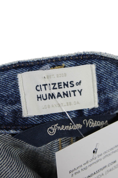 Citizens of Humanity Womens Cotton Distressed Detail Buttoned Jeans Blue Size 24