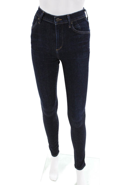 Citizens of Humanity Womens Cotton Pocketed Skinny Jeans Dark Blue Size 24