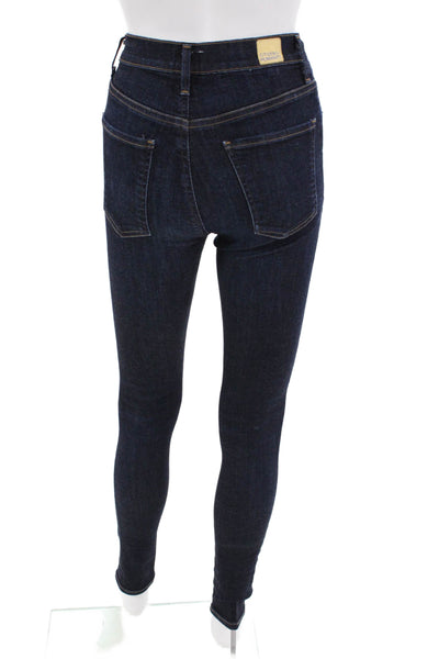 Citizens of Humanity Womens Cotton Pocketed Skinny Jeans Dark Blue Size 24