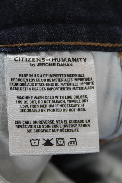 Citizens of Humanity Womens Cotton Pocketed Skinny Jeans Dark Blue Size 24