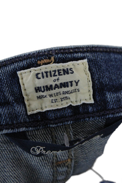 Citizens of Humanity Womens Cotton Distressed Patch Detail Jeans Blue Size 24