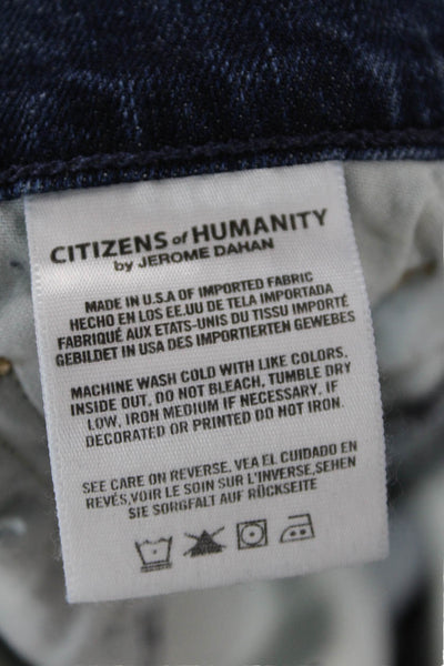 Citizens of Humanity Womens Cotton Distressed Patch Detail Jeans Blue Size 24