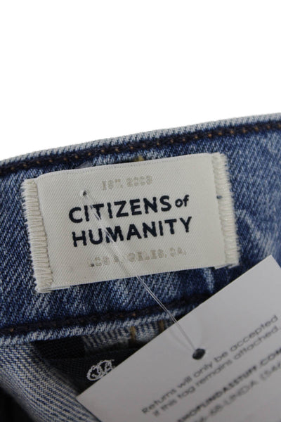 Citizens of Humanity Womens Cotton High Rise Distressed Jeans Blue Size 24