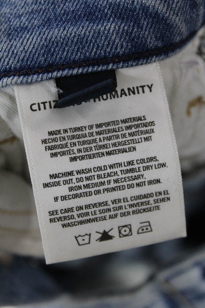 Citizens of Humanity Womens Cotton High Rise Distressed Jeans Blue Size 24