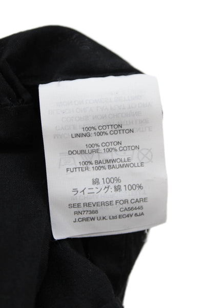 J Crew Womens Back Zip Sleeveless Square Neck Shift Dress Black Cotton Size 2