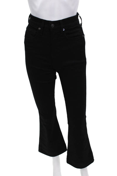 Veronica Beard Womens Cotton Zip Button Straight Leg Casual Jeans Black Size EUR