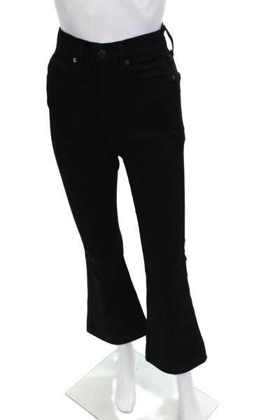 Veronica Beard Womens Cotton Zip Button Straight Leg Casual Jeans Black Size EUR