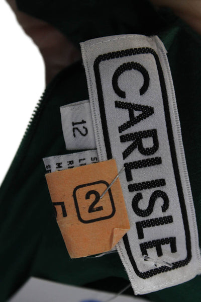 Carlisle Mens Textured Zip Straight Leg Lined Dress Pants Green Size 12