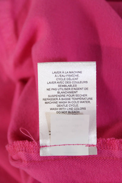 Renuar Womens Cotton Collared Buttoned Long Sleeve Denim Jacket Pink Size 2XL