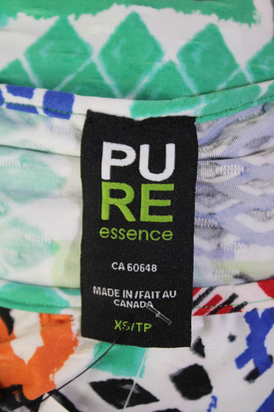 Pure Essence Womens Geometric Short Sleeve Mini T-Shirt Dress Multicolor Size XS