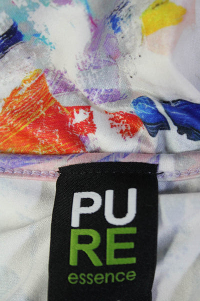 Pure Essence Womens Abstract Print Cap Sleeve T-Shirt Dress Multicolor Size L
