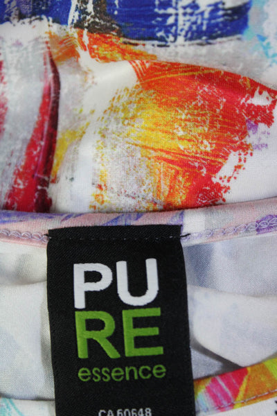 Pure Essence Womens Abstract Print Short Sleeve T-Shirt Dress Multicolor Size S