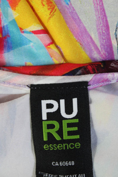 Pure Essence Womens Abstract Print Short Sleeve T-Shirt Dress Multicolor Size XL