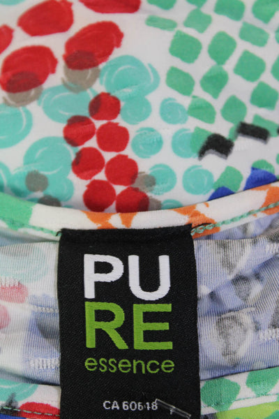 Pure Essence Womens Geometric Short Sleeve Mini T-Shirt Dress Multicolor Size S