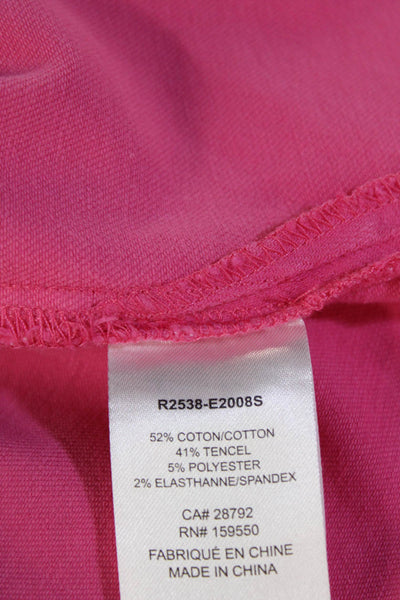 Renuar Womens Cotton Denim Stretch Zippered Mini Skirt Solid Pink Size XS