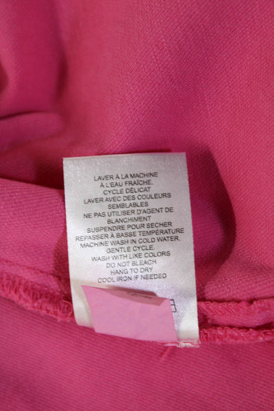 Renuar Womens Cotton Denim Stretch Zippered Mini Skirt Solid Pink Size XS