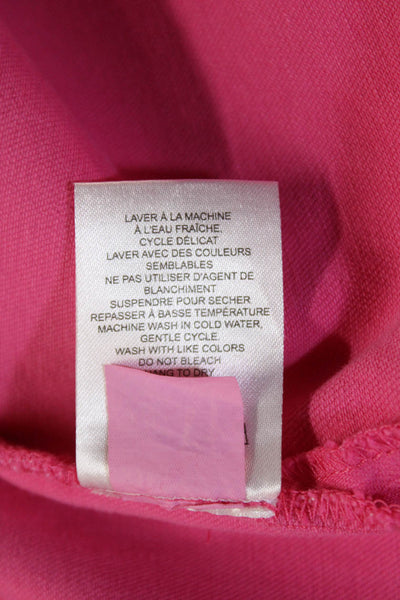 Renuar Womens Cotton Denim Stretch Zippered Mini Skirt Solid Pink Size M