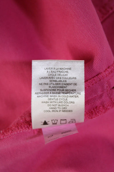 Renuar Womens Cotton Zippered A-Line Denim Mini Skirt Solid Pink Size M