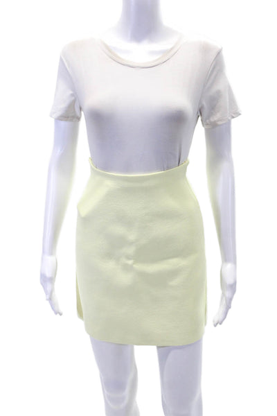 Scanlan Theodore Womens Stretch Zippered Mini A-Line Skirt Yellow Size XS