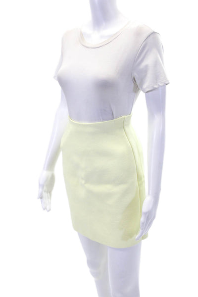 Scanlan Theodore Womens Stretch Zippered Mini A-Line Skirt Yellow Size XS