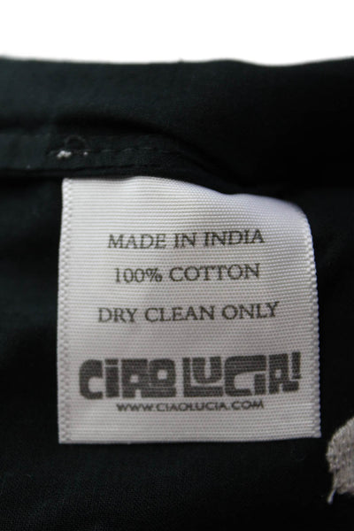 ciro lucia Womens Cotton Floral Print Stretch Casual Shorts Black Size XS