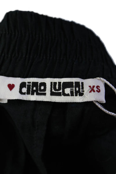 ciro lucia Womens Cotton Floral Print Stretch Casual Shorts Black Size XS