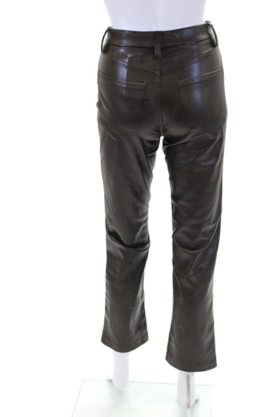 Joes Womens Lyra Slim Mid-Rise Zippered Casual Ankle Pants Brown Size 24