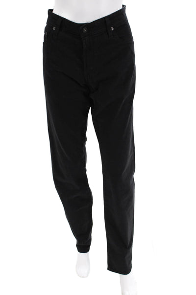 Adriano Goldschmied Womens Textured Zip Button Slim Leg Pants Black Size EUR 32
