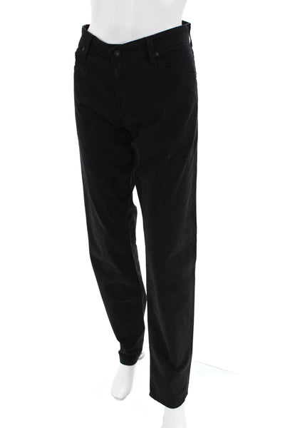 Adriano Goldschmied Womens Textured Zip Button Slim Leg Pants Black Size EUR 32
