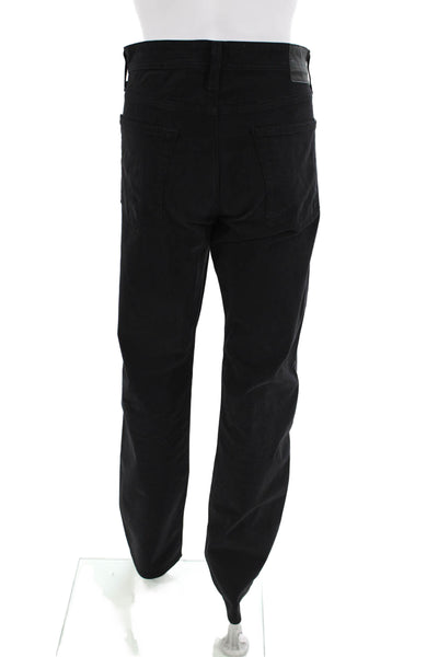 Adriano Goldschmied Womens Textured Zip Button Slim Leg Pants Black Size EUR 32