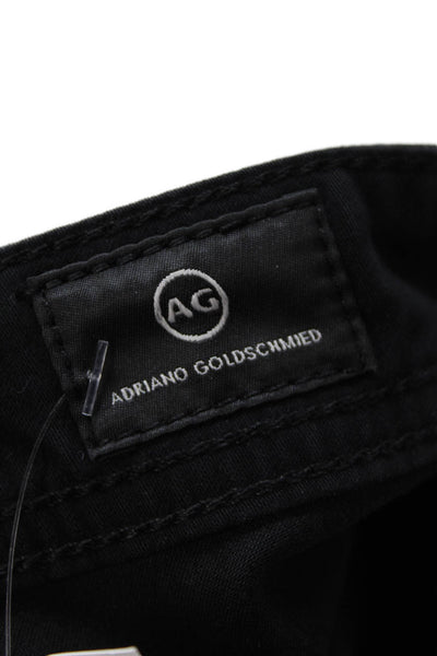 Adriano Goldschmied Womens Textured Zip Button Slim Leg Pants Black Size EUR 32