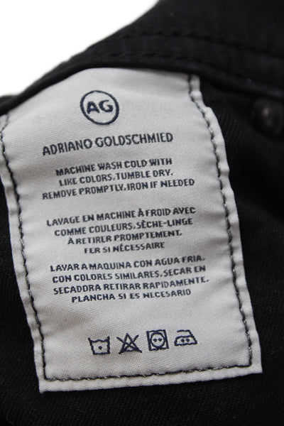 Adriano Goldschmied Womens Textured Zip Button Slim Leg Pants Black Size EUR 32