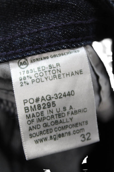 Adriano Goldschmied Womens Cotton Zip Button Straight Leg Jeans Blue Size EUR 32