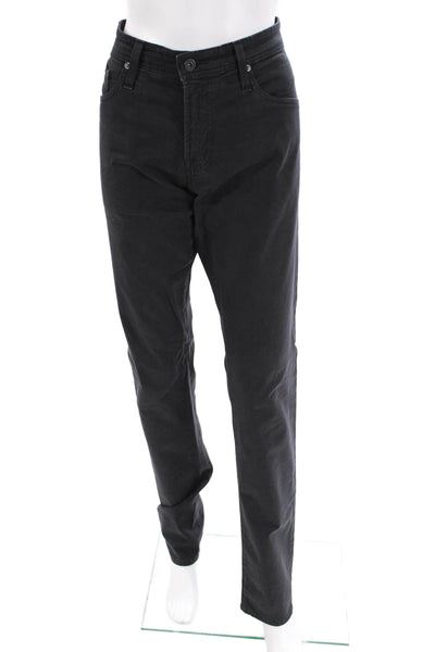 Adriano Goldschmied Womens Cotton Zip Button Straight Leg Pants Black Size EUR 3