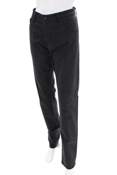 Adriano Goldschmied Womens Cotton Zip Button Straight Leg Pants Black Size EUR 3