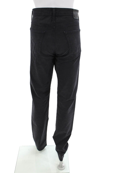 Adriano Goldschmied Womens Cotton Zip Button Straight Leg Pants Black Size EUR 3