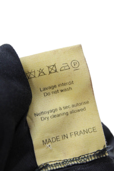 Nina Ricci Womens Scoop Neck Short Sleeve Bow Blouse Black Size 42