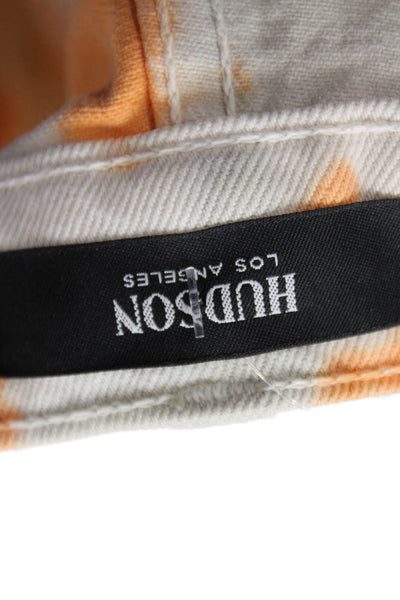 Hudson Womens Cotton Zip Button Tie Dye Casual Shorts Orange Size EUR 27