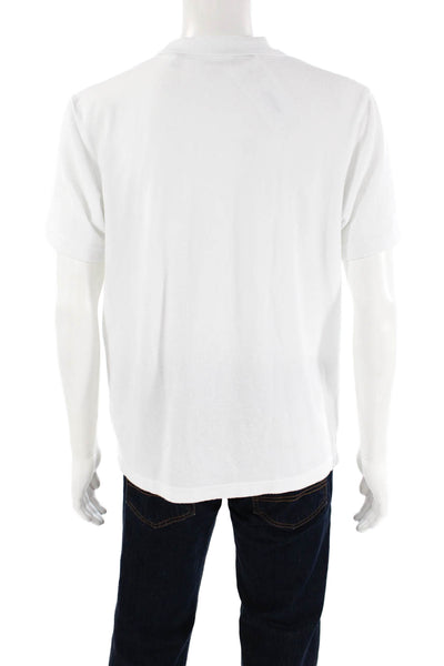 Ted Baker Mens Cotton Short Sleeve V-neck Casual Polo Top White Size 03
