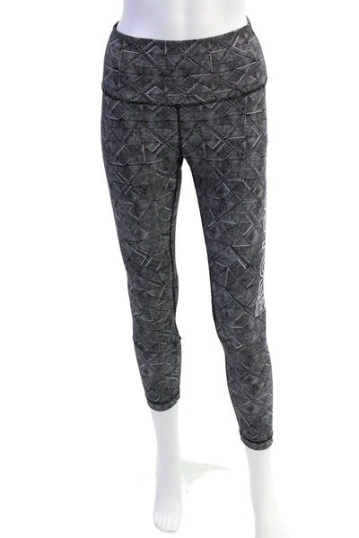 Lululemon Womens Geometric Print Pull On Athletic Leggings Black White Size 6