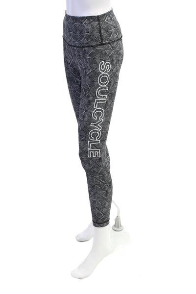 Lululemon Womens Geometric Print Pull On Athletic Leggings Black White Size 6