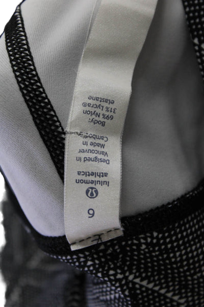 Lululemon Womens Geometric Print Pull On Athletic Leggings Black White Size 6