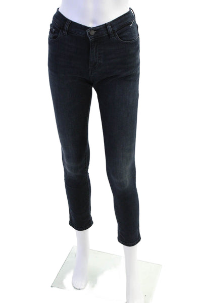 DL1961 Childrens Girls Zane Super Skinny Leg Jeans Black Cotton Size 12