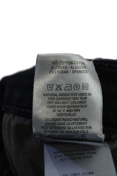 DL1961 Childrens Girls Zane Super Skinny Leg Jeans Black Cotton Size 12