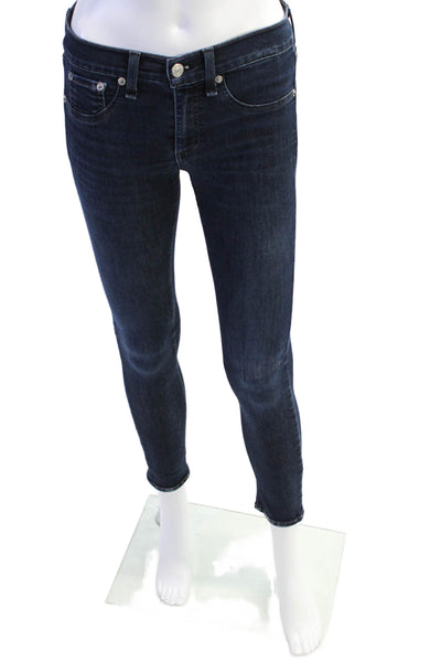Rag & Bone Jean Womens Mid Rise Capri Skinny Leg Jeans Blue Cotton Size 27