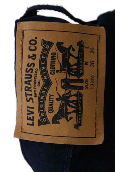 Levis Childrens Girls 511 Slim Leg High Rise Pants Navy Blue Cotton Size 12