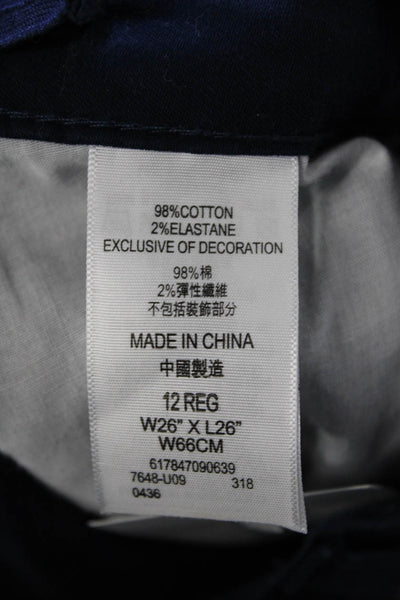Levis Childrens Girls 511 Slim Leg High Rise Pants Navy Blue Cotton Size 12